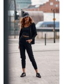 Knitted trousers + sweatshirt set, black 7503 - Online store - Boutique